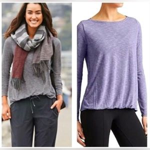 Athleta Blue Spacedye Suri Bubble Long Sleeve Sz XS‎